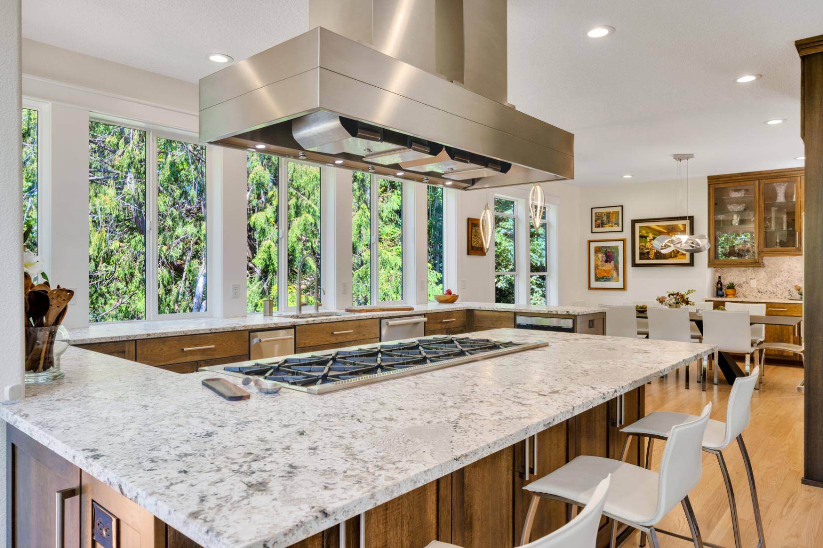 West-Sylvan Kitchen Remodel stove, range and barstools by Creekstone Design + Remodel